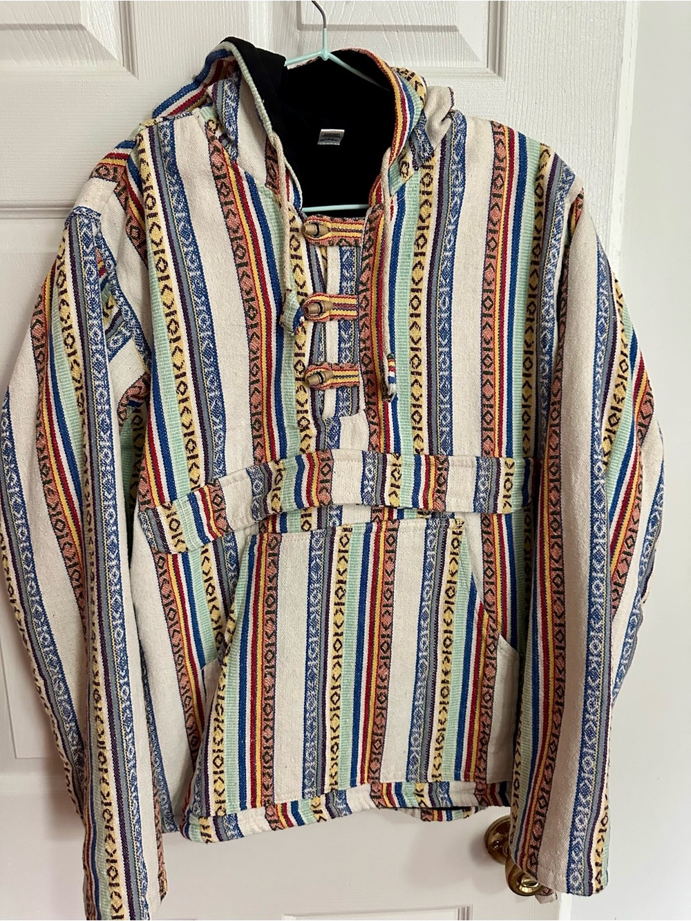 Handmade Vintage-Style Woven Pullover Hoodie